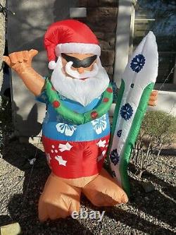 Hawaiian Inflatable Surfing Santa 4' Christmas Inflatable In Original Box