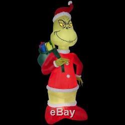 Holiday 8 ft Inflatable Grinch in Santa Suit NEW Sack Decoration, XMAS, Blow-up