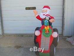 Holiday Living Santa on Tractor Inflatable ANIMATED Rocking Lighted Airblown