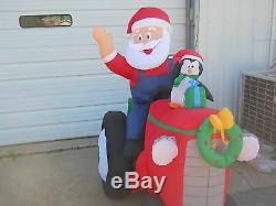 Holiday Living Santa on Tractor Inflatable ANIMATED Rocking Lighted Airblown