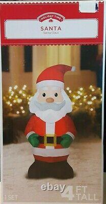 Holiday Time Airblown Inflatable 4 Ft Light-Up Santa NIB