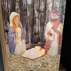 Holiday Time Set of 3 Nativity Scene Lighted 28 Blow Mold Yard Christmas Decor