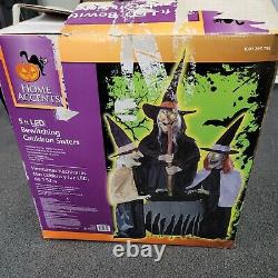 Home Accents 5ft LED Bewitching Cauldron Sisters