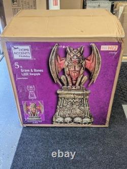 Home Accents Holiday 5 Ft. LED Gargoyle Tombstone Prop Home Accents Holiday 5 Ft. LED Gargoyle Tombstone Prop
