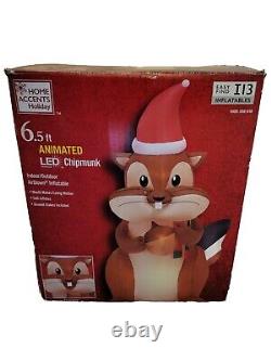 Home Accents Holiday 6.5FT Animated LED Chipmunk Airblown Inflatable Christmas