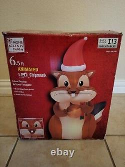 Home Accents Holiday 6.5FT Animated LED Chipmunk Airblown Inflatable Christmas