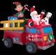 Home Accents Holiday 7 Ft. Lighted Inflatable Santa's Fire Truck Scene New