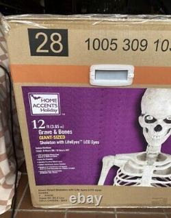 Home Depot 12 Foot Tall Giant Skeleton with Animated LCD Eyes 2021 Model FREE SHIP