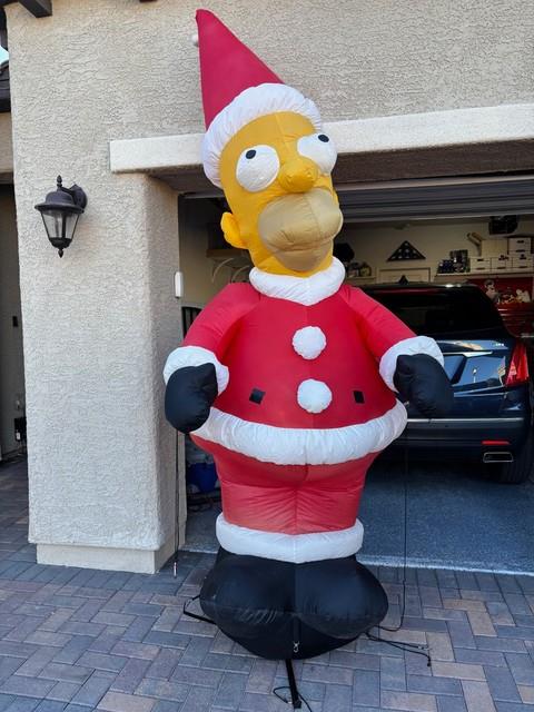 Homer Simpson 8 Ft Tall Airblown Inflatable Santa Read Discription