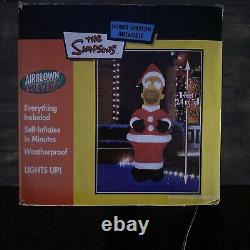 Homer Simpson Santa 8' Inflatable Airblown Lights Up Gemmy w Box Lighted 2002