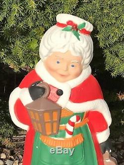 Htf Tpi Mrs Claus Blow Mold Vintage Lighted Plastic Christmas