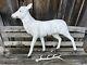 Huge 34x33 Vintage White Reindeer Blow Mold Santas Best Christmas Deer