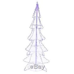 Huge 8 FT. BLUE LED SILHOUETTE CHRISTMAS TREE 3D Outdoor Twinkling Decoration