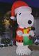 Huge Gemmy Peanuts Snoopy Woodstock Christmas Airblown Inflatable Yard Blow Up
