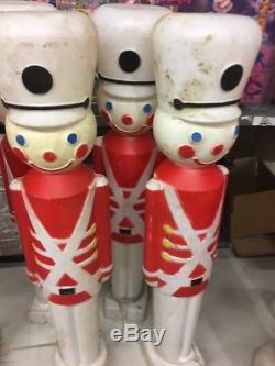 Huge Lot Of 10 Vintage Blow Mold Toy Soldiers Lawn Decor Christmas