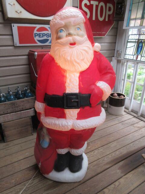 Huge Vintage 1960s Santa Blow Mold 5 Feet Tall With Toy Sack C952-1201