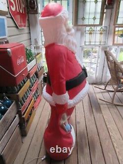 Huge Vintage 1960s Santa Blow Mold 5 Feet Tall with Toy Sack C952-1201