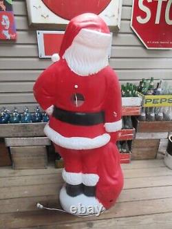 Huge Vintage 1960s Santa Blow Mold 5 Feet Tall with Toy Sack C952-1201