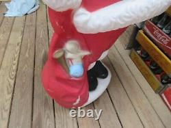 Huge Vintage 1960s Santa Blow Mold 5 Feet Tall with Toy Sack C952-1201