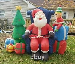 Inflatable Airblown Santa Claus Chair Christmas Tree Elf Present Blow Light Up