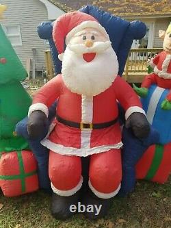 Inflatable Airblown Santa Claus Chair Christmas Tree Elf Present Blow Light Up