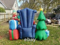 Inflatable Airblown Santa Claus Chair Christmas Tree Elf Present Blow Light Up