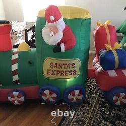 Inflatable Airblown Santa Express Train 12 Feet Christmas Tree Presents Gemmy