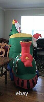 Inflatable Airblown Santa Express Train 12 Feet Christmas Tree Presents Gemmy