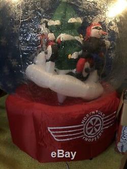 Inflatable Christmas Globe Mortocyle Rare Holiday Gemmy Inflatble North Pole