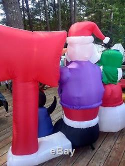 Inflatable Outdoor Penguin Santa Snowman ugly Sweater Party Here Christmas