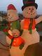 Inflatable Rare Set Of 3 Snowman & Family Set Cool Lights Airblown Yard