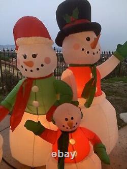 Inflatable RARE Set Of 3 Snowman & Family Set cool lights Airblown Yard