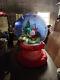 Inflatable Snow Globe 6' Rare Santa & Reindeer & Tree Cool Lights Airblown Yard