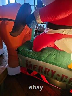 Inflatable Santa sleigh horse clydesdale Xmas lawn decor light up vintage