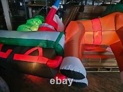 Inflatable Santa sleigh horse clydesdale Xmas lawn decor light up vintage