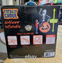 Inflatable Skeleton 8ft TOTALLY GHOUL On Pumpkin Vintage Kmart Works! 8