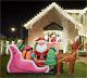 Inflatable Snowman & Double Deer With Sled Christmas Lighted Blow-up Yard Decor, 6