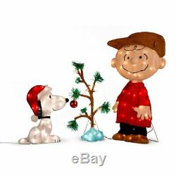 It's Charlie Brown Christmas 3-Pc. Snoopy, Charlie, Lonely Tree Pre Lit Yard Decor