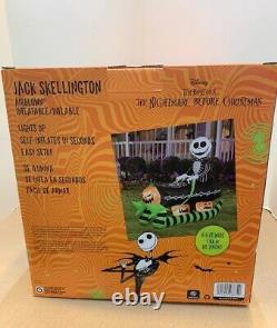 Jack Skellington Coffin Sleigh Gemmy Halloween Airblown Inflatable Yard Prop