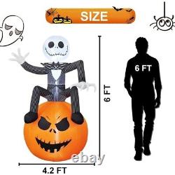 Jack Skellington & Pumpkin 6 Ft Inflatable Halloween Yard Decorations Outdoor