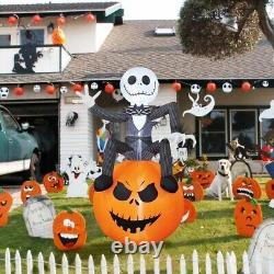 Jack Skellington & Pumpkin 6 Ft Inflatable Halloween Yard Decorations Outdoor