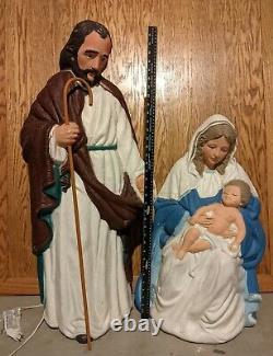 Jesus Mary and Joseph Blow Mold Christmas Decor TPI Plastics 1997 Made in Canada