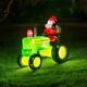 John Deere 6 Foot Inflatable Holiday Christmas Tractor With Santa 98969