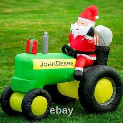 John Deere 6 Foot Inflatable Holiday Christmas Tractor with Santa 98969