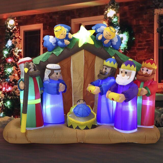 Joiedomi 6 Ft Christmas Inflatable Nativity Scene With Angels With Build-in Leds