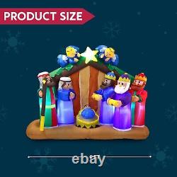 Joiedomi 6 ft Christmas Inflatable Nativity Scene with Angels with Build-in LEDs