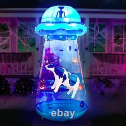 Joiedomi 9 FT Tall Halloween Inflatable UFO Yard Decoration with Build-in LEDs
