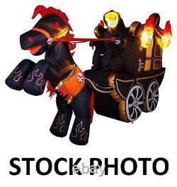 Joyin Halloween Carriage Skeleton Horse Reaper 12ft Inflatable Decor (Used)