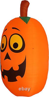 Jumbo Giant 10 Foot Tall Halloween Inflatable Silly Funny Cute Pumpkin Lights Li