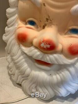 LARGE Vintage Blow Mold Santa Face Head 34 Empire Lighted with Cord CHRISTMAS